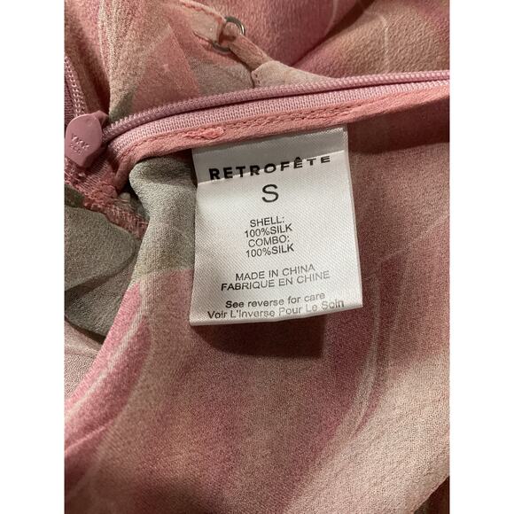 Retrofete 'Samara' Pink Silk Dress Size S - Picture 2 of 6